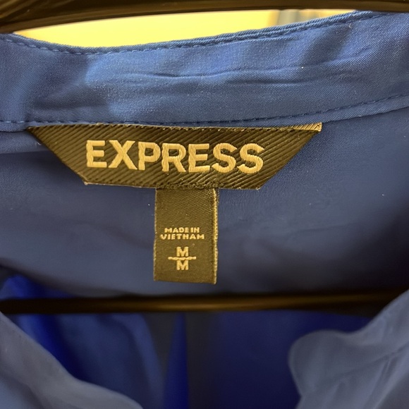 NWOT Express Women’s Royal Blue Shirt Dress in Medium, Super Soft/100% Polyester - Picture 5 of 5